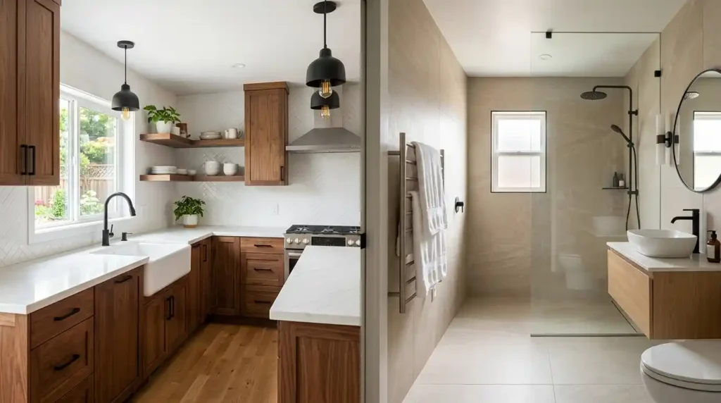 Kitchen renovation and bathroom renovation room by room cost comparison in a house renovation heartomenal project