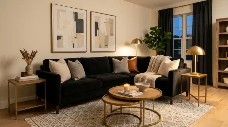 black living room set